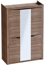 Шкаф трехдверный Соренто Дуб стирлинг/Кофе структурный матовый в Курагино - kuragino.katalogmebeli.com | фото