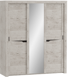 Шкаф трехдверный Соренто с раздвижными дверями Дуб бонифаций/Кофе структурный матовый в Курагино - kuragino.katalogmebeli.com | фото 1