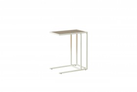 Стол приставной Скандик 42.24 (со стеклом) (металл: белый) в Курагино - kuragino.katalogmebeli.com | фото