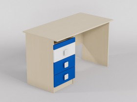 Стол (прямая столешница) Скай люкс (Синий/Белый/корпус Клен) в Курагино - kuragino.katalogmebeli.com | фото