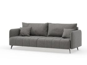 Валериан диван трёхместный прямой Стальной, ткань RICO FLEX 9292 в Курагино - kuragino.katalogmebeli.com | фото