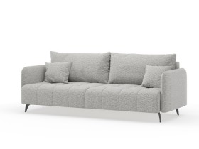 Валериан диван трёхместный прямой Светло-серый, ткань RICO FLEX 108 в Курагино - kuragino.katalogmebeli.com | фото